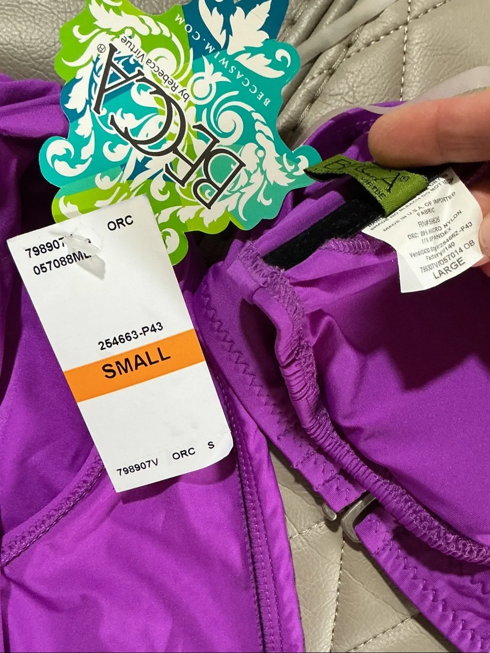 BECCA Purple One-Shoulder Bikini Set